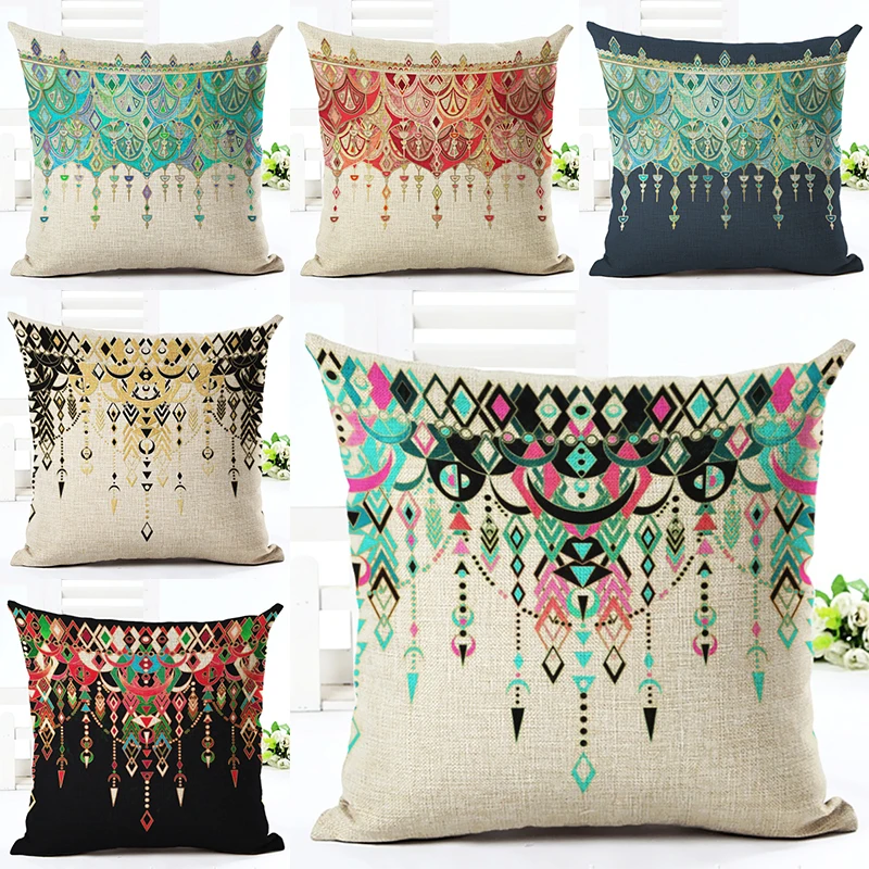 2016new Arrived Western Style Diamond Bead Printed Linen Square 2016new Arrived Western Style Diamond Bead Printed Linen Square Chair Decor Home Throw Pillow Cotton Cojines In Cushion Cover From Garden