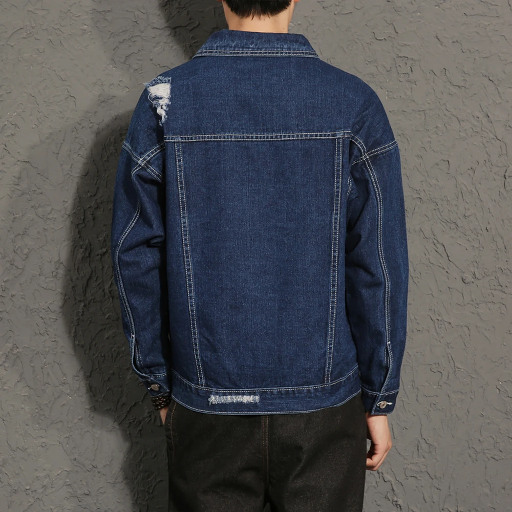 Holes Denim Jacket Men 2018 Cotton Hip Hop Vintage Wash Water Oversize M-5XL Ripped Streetwer Blue Male Loose Jeans Coats Holes Denim Jacket Men 2018 Cotton Hip Hop Vintage Wash Water Oversize M-5XL Ripped Streetwer Blue Male Loose Jeans Coats