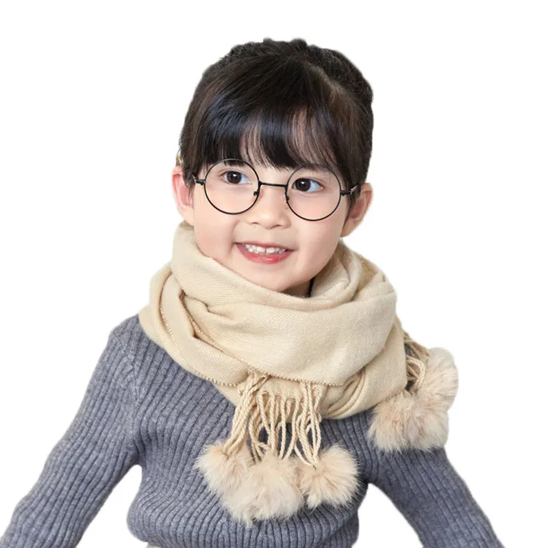 2017 Autumn Wniter Baby Scarf Boys Girls New Fashion Scarves Kids Neckerchief Children Ball long Scarf Baby Cotton Warm Collar