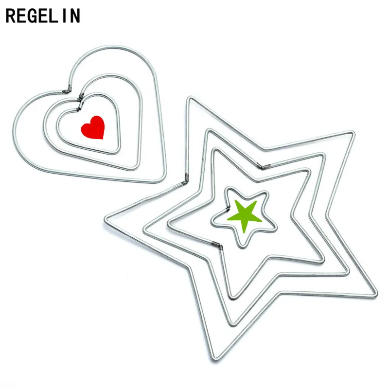 

REGELIN Dream Catcher Reve Circle Rings Findings Hanging Heart Star cercle metal pour attrape reve Net Jewelry DIY 10pc 50-200mm