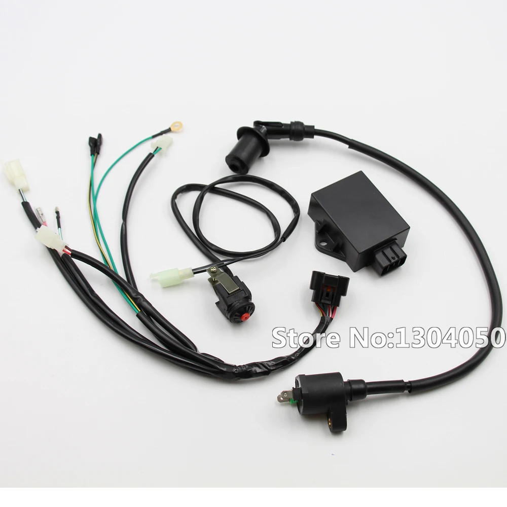 Complete Kick Start Engine Wire Wiring Harness Loom CDI Coil Kill