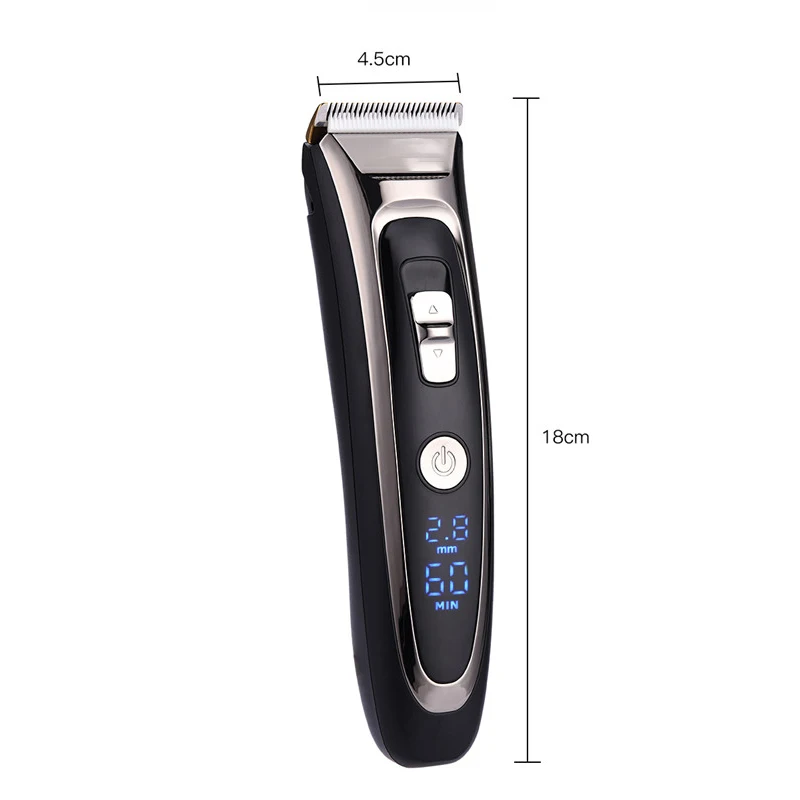 

Professional Digital Hair Trimmer Rechargeable Electric Hair Clipper Men's Cordless Haircut Adjustable Ceramic Blade RFC-688B 49