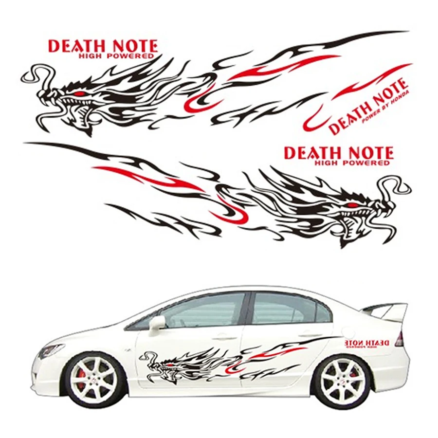 

1 Pair Car Black Red Vinyl Graphic Stickers Faucet Flame Totem DIY Decals Sticker For SUV car body Decoration