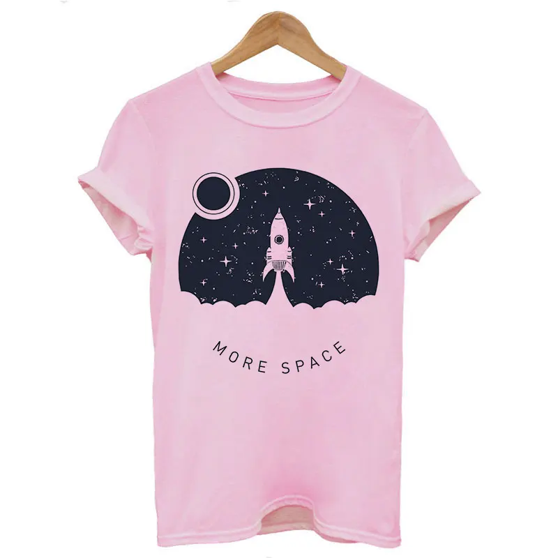 Vintage Vogue Whale Tail Printed Gothic Tshirt Cosmic Belief Harajuku Summer Tops T Shirt Women Vintage Streetwear Vegan T-shirt - Цвет: 1339-Pink