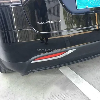 

For Tesla Model X 2016 2017 ABS Chrome Rear Fog Lights Tail Foglight Lamp Cover Trim Protective Sticker Car Styling Accessories