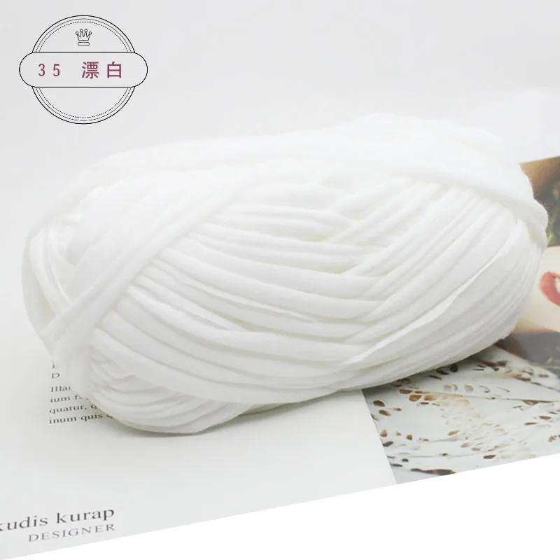TPRPYN 100 г = 1 шт. плотная ткань полоска Пряжа Ремесло для ручная вязка крючком DIY подушка одеяло ткань полоса для сумок - Цвет: 35 pure white