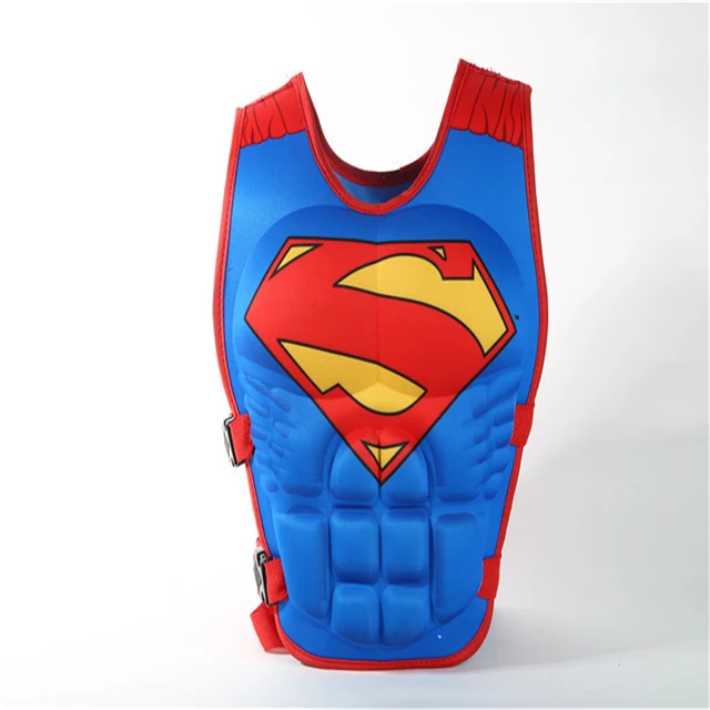 Best Price New children's cosplay cartoon life jacket boy Spiderman Superman 3D vest sunscreen floating power swimwear jacket