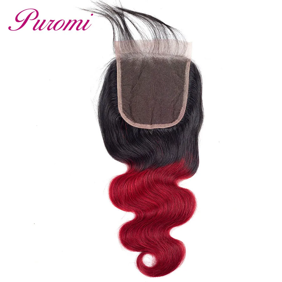 Puromi Hair Brazilian Body Wave 3 Bundles with Closure Ombre 1b/burgundy 100% Human Hair Non-remy Red Hair Extensions Puromi Hair Brazilian Body Wave 3 Bundles with Closure Ombre 1b/burgundy 100% Human Hair Non-remy Red Hair Extensions
