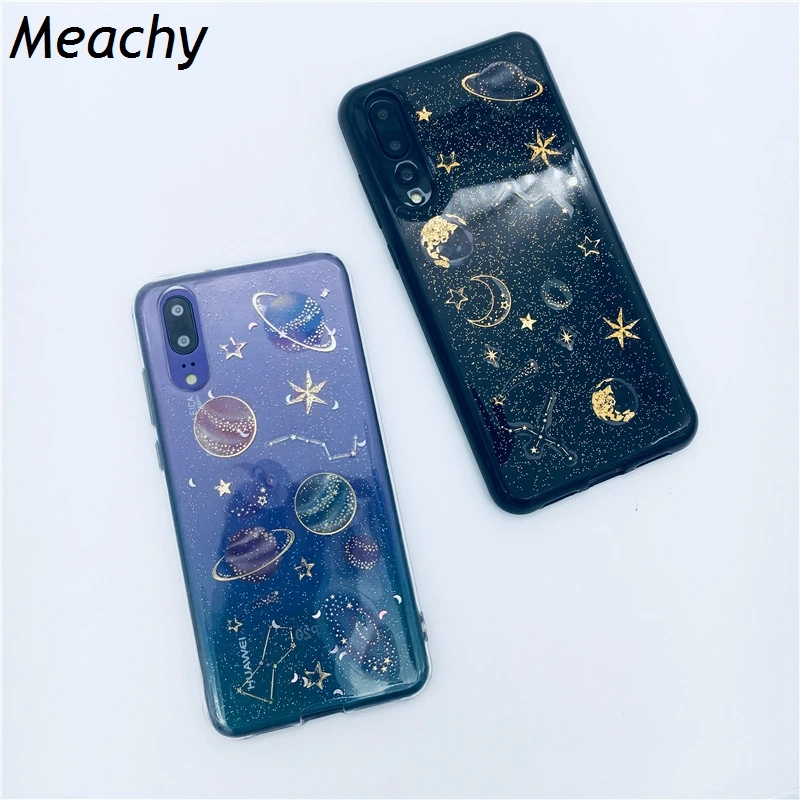 

Meachy Glitter Stars Case For Huawei P20 Lite P20 Pro Girly Soft Silicon Back Cover For Fundas Huawei P20Pro P20 lite Coque