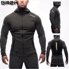 Fitness Men Hoodies Brand Clothing Men Hoody Zipper Casual Sweatshirt Muscle Men's Slim Fit Hooded Jackets SIZE 3XL