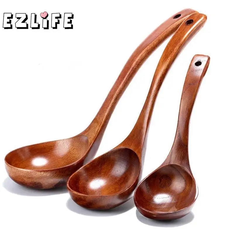 

Natural Wooden Spoon Portable Rice Soup Kitchen Tool for Seasoning Dessert Healthy Wood Spoon Tableware Utensil 3 Sizes LPF2613
