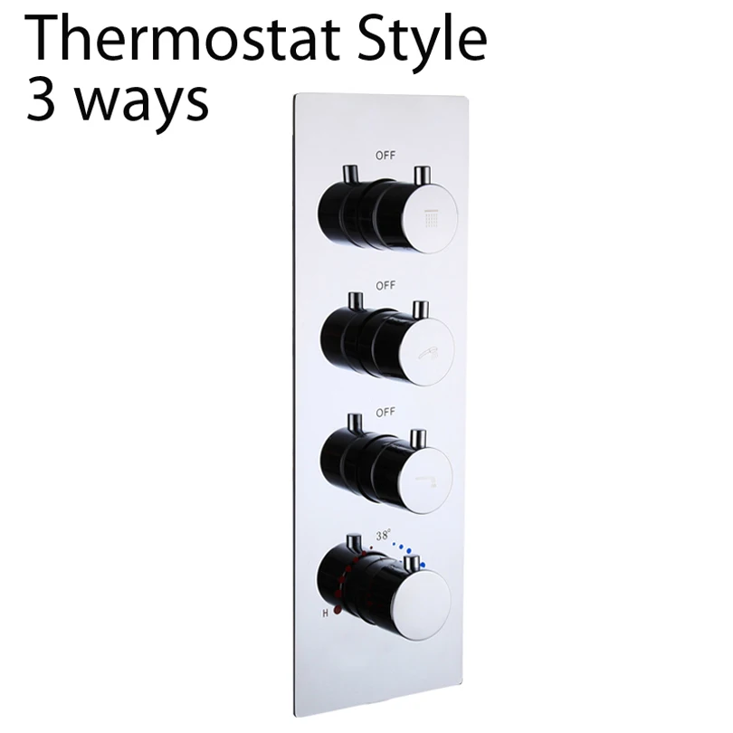 Кран для ванной, душевой кран, 2~ 4 способа, термостатический/горячий и холодный смесительный кран, супер большой поток воды для большой душевой головки - Цвет: Thermostat 3 Ways