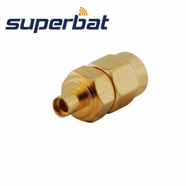 Superbat Высокое качество позолоченный SMA-MMCX адаптер SMA штекер к MMCX Женский Джек Прямой радиочастотный коаксиальный разъем