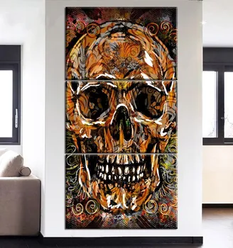 

5d diy diamond painting eigen foto custom Skull Head full square diamond painting christmas cards light pad halloween decoration