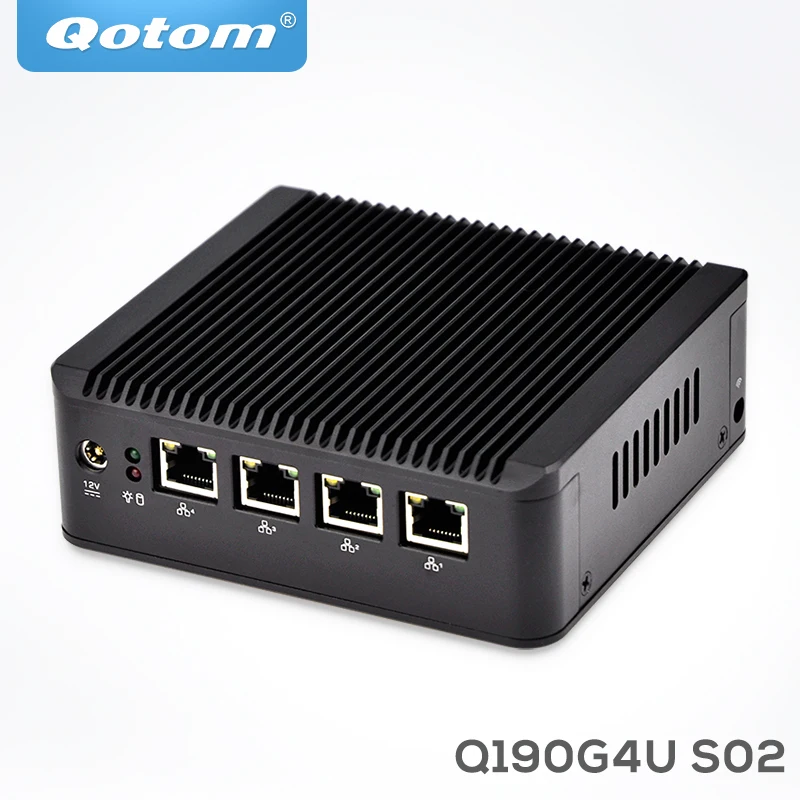 Мини ПК Qotom Barebone Nano Itx J1900 4 intel lan мини компьютер брандмауэр сервер Linux Ubuntu