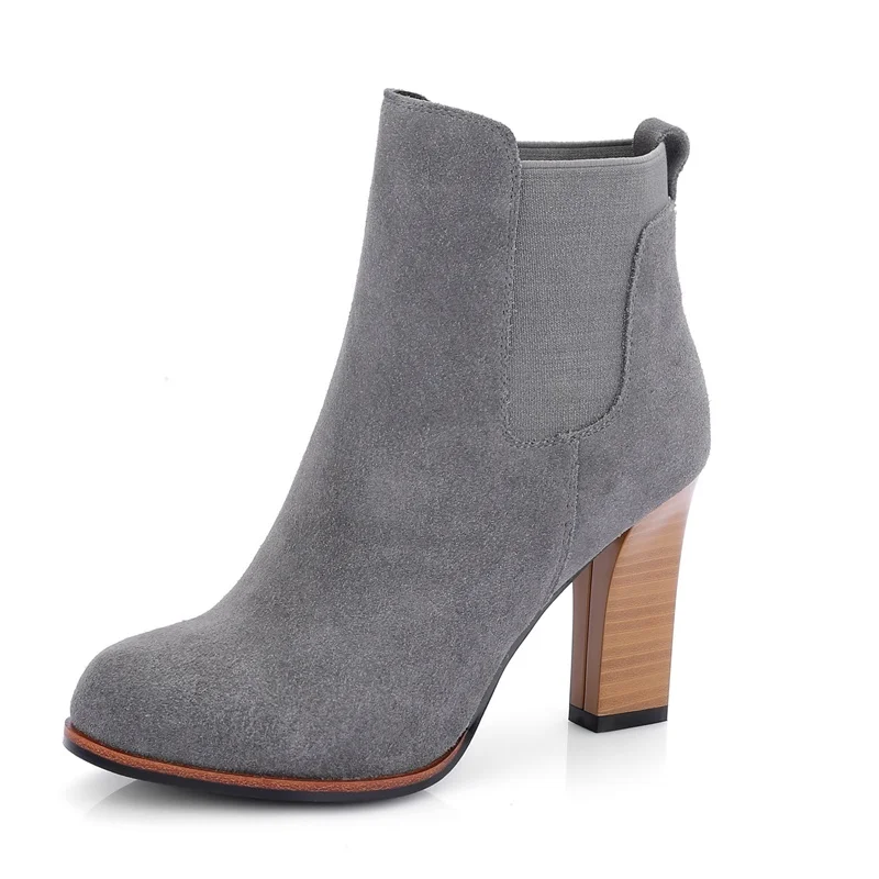 

black bottom sole high heels Square heel 8.5 cm Round Toe woman wedding shoes Nubuck Grain Leather ladies women shoes