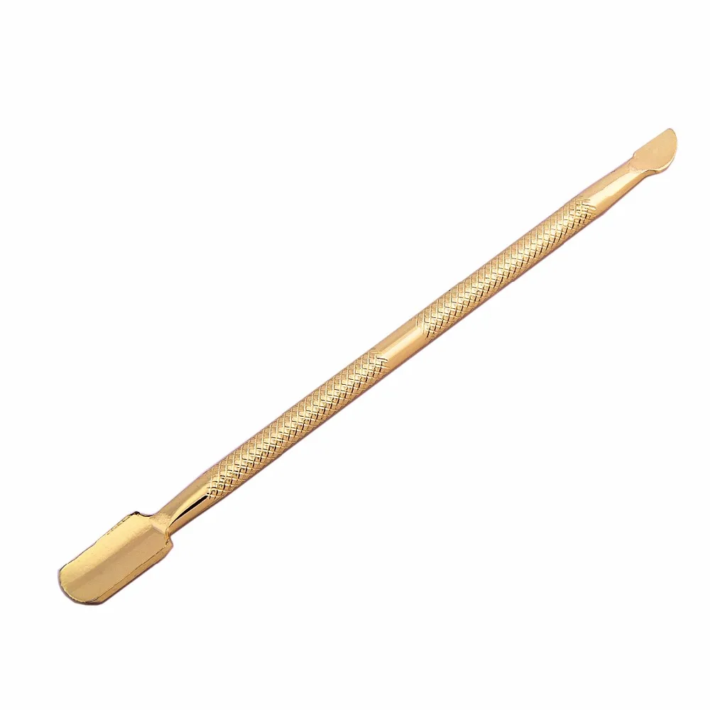 

Stainless Steel Golden Nail Cuticle Pusher Nail Art tools Cuticle 2 Way Spoon Pusher Pedicure Manicure Tools