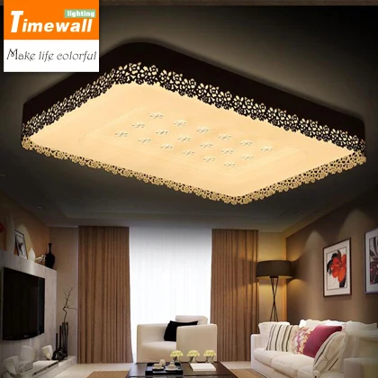 

KM European Modern Style Ceiling Light Led With Remote Controller Modernas Luminarias Teto Rectangle Round Flower Shade Lighting
