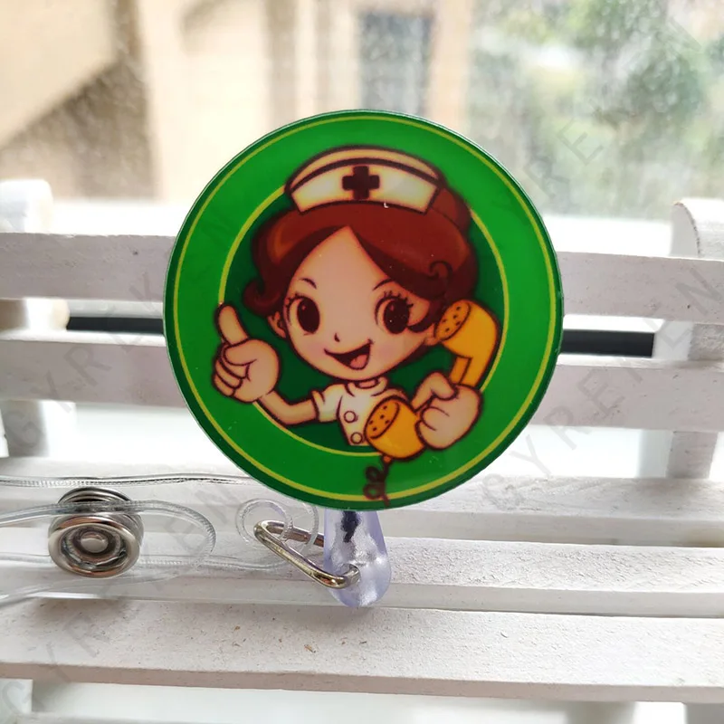 2019 cute cartoon student nurse retractable reel Badge Holder lovely Kids Reels