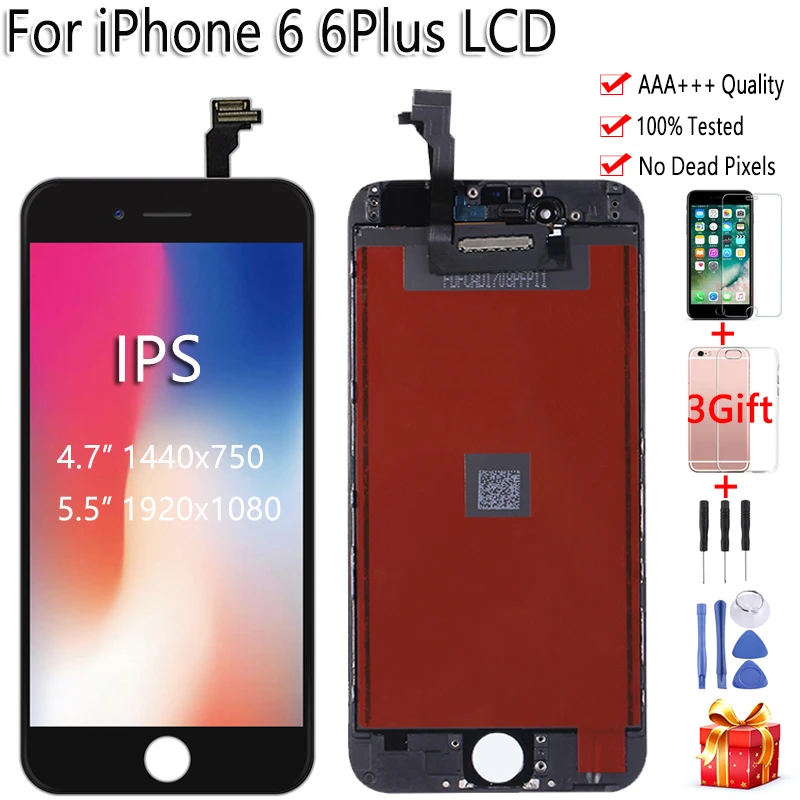 ЖК дисплей для iPhone 6 A1549 A1586 A1589 4 7 дюйма/5 5 дюйма|Экраны мобильных телефонов| |