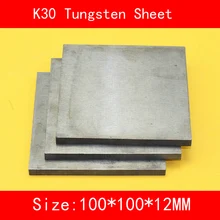 12*100*100mm Tungsten Sheet Grade K30 YG8 44A K1 VC1 H10F HX G3 THR W Tungsten Plate ISO Certificate diameter 5mm length 200mm tungsten copper alloy bar w80cu20 w80 tungsten bar spot iso certificate