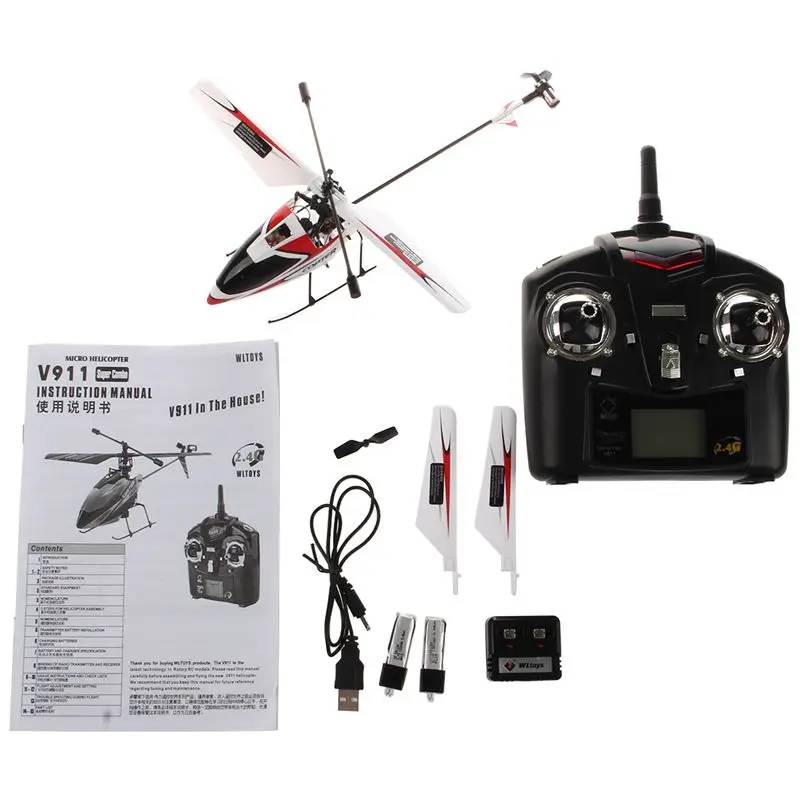 

WL Outdoor V911 4CH 2.4GH Single Propeller Mini Radio RC Helicopter Gyro RTF