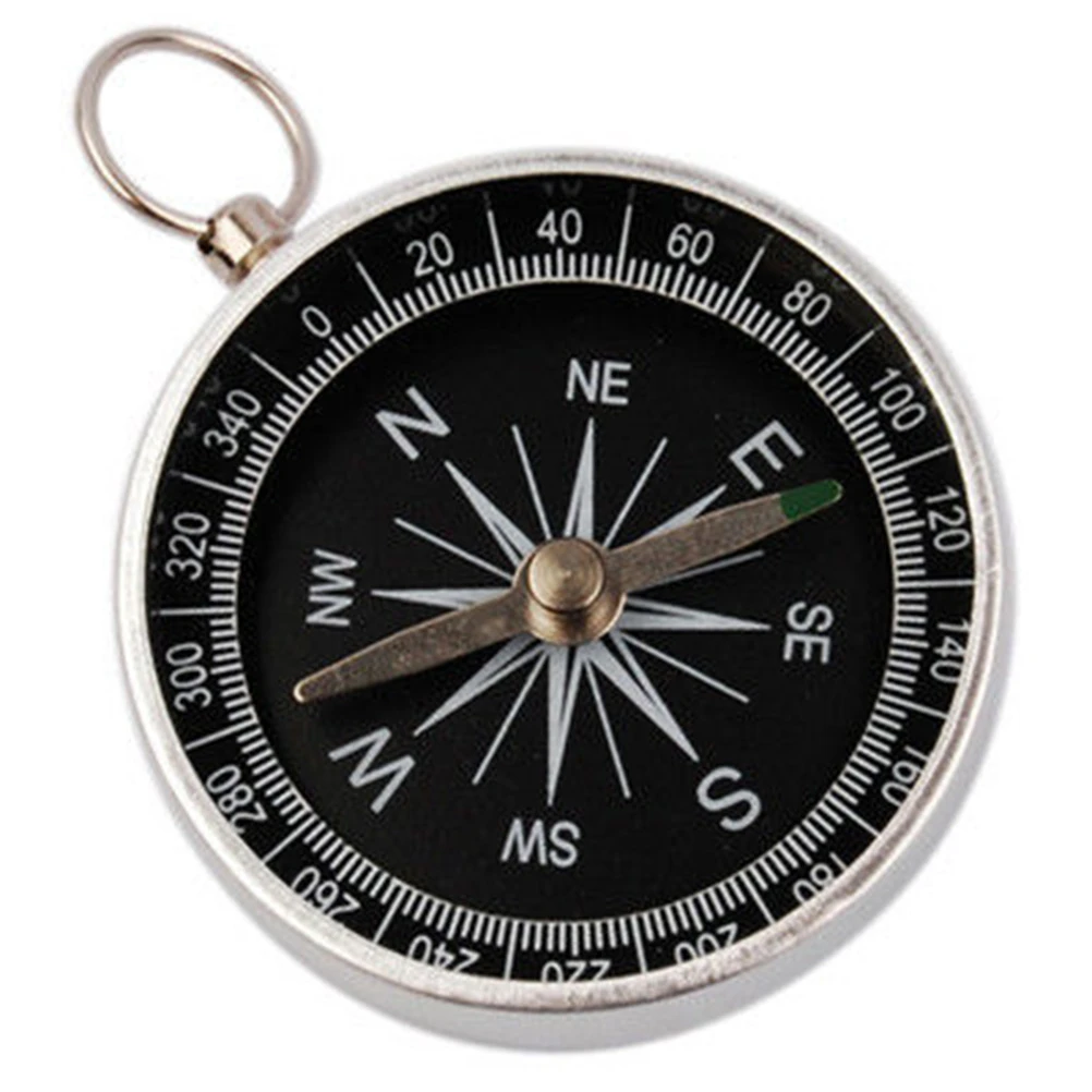 Appearancnes Pockets Mini Camping Hiking Compasses Lightweight Aluminum Outdoor Travel Compasses Navigation Wild Survival Tool Black