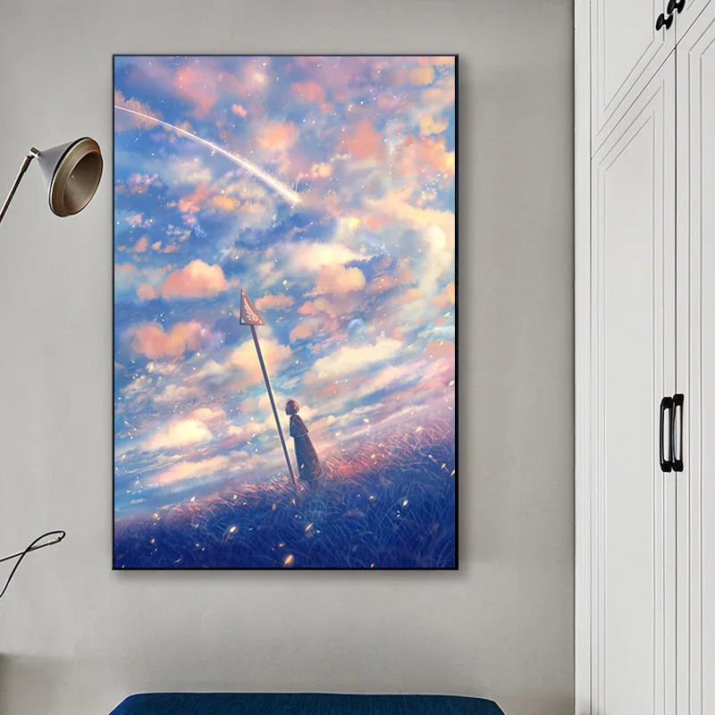 

QIANZEHUI,DIY Cartoon anime pink sky Diamond Embroidery,Round Diamond Full Embroidery Diamond painting cross stitch,needlework