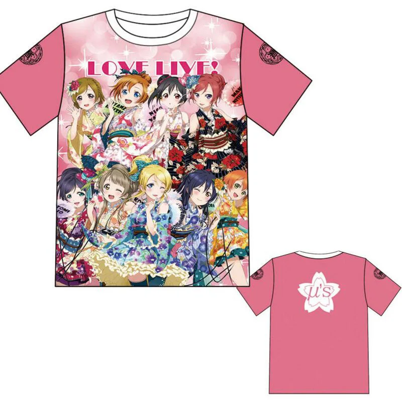 LoveLive! U's Aqours футболка костюм для косплея Love Live для мужчин и женщин Летняя футболка с короткими рукавами Повседневные футболки