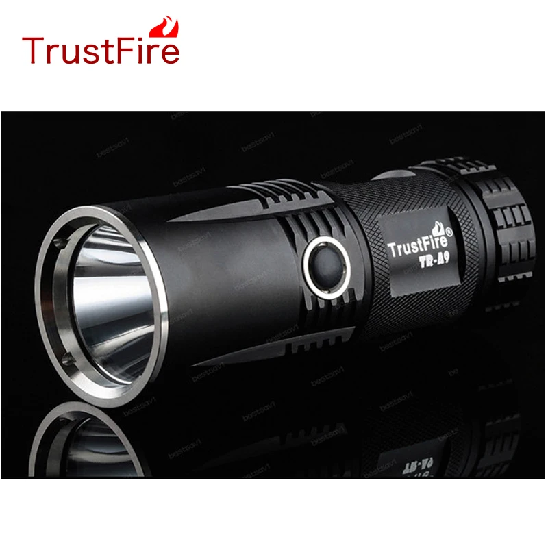 

2000 lumens Cree XM-L2 Led flashlights power by rechargeable 14500 battery TrustFire TR-A9 5-mode led pocket torch + holster