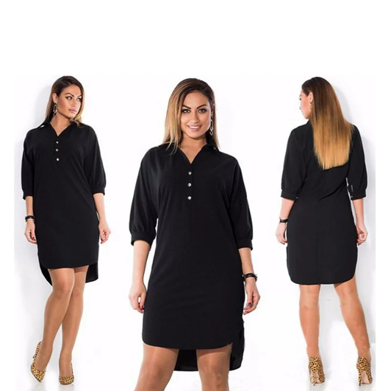 Плюс размеры платье XXXL 4XL 5XL 6XL Лето 2018 г. новые женские костюмы синий с лацканами