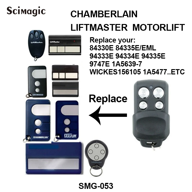 Замена Liftmaster Чемберлен 94335E 84330EML Уикс 156105 дистанционный пульт плавающий код 433,92 мГц