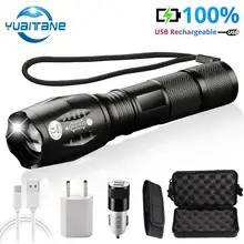 2017 Newest USB Flashlight 8000 Lumens Flashlight LED CREE XM-L T6 Torch Zoomable Flash Light Lamp Lighting For USB Charger