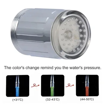 

Water Tap Glow Shower LED Faucet Light Pressure Sensor 3 Colors RGB Colorful