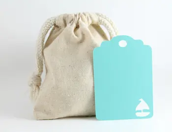 

100pcs Aqua Tags with Boat Birthday ocean wedding Under the Sea Mermaid Party favor lables cards free shipping