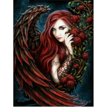 

Diamond Painting Square/Round Daimond Painting"Fantasy Girls Wings Angel Flowers"Mosaic Rhinestone Embroidery Painting RS11