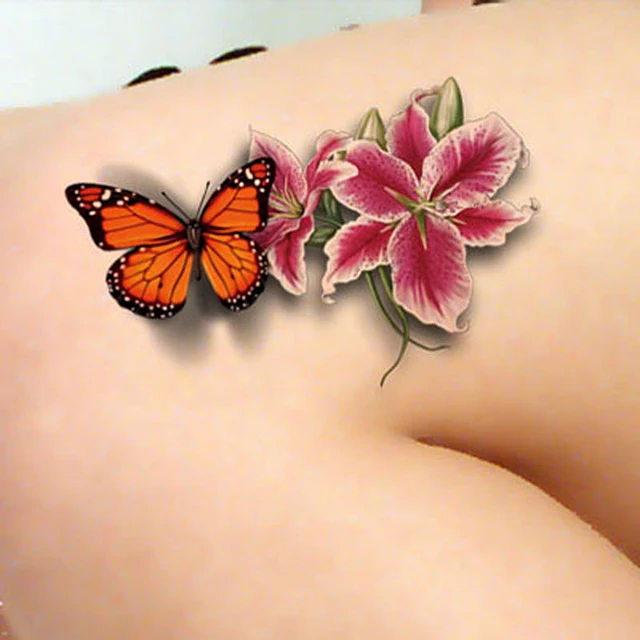 3d monarch butterfly tattoo