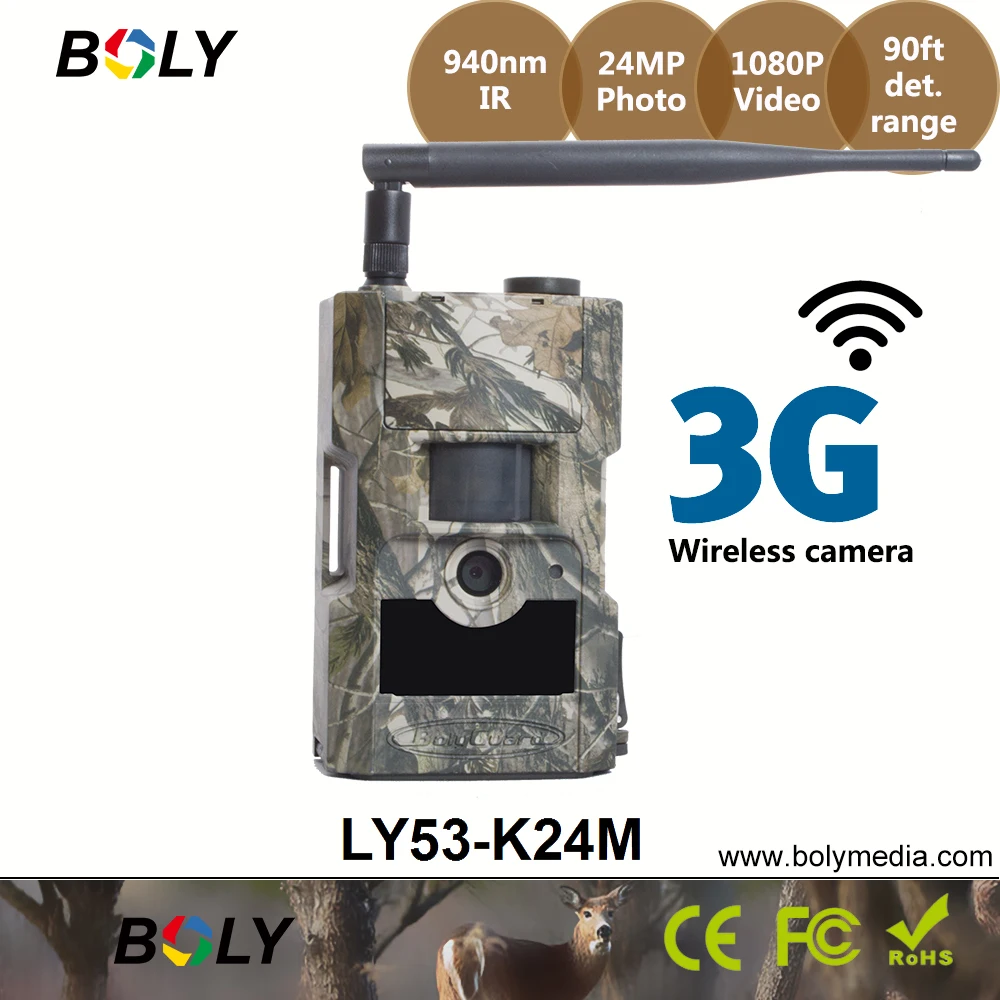 

Boly 3G GPRS MMS 24MP wild cameras 90ft 940nm hunting trail for animals watching invisible night vision IP65 waterproof