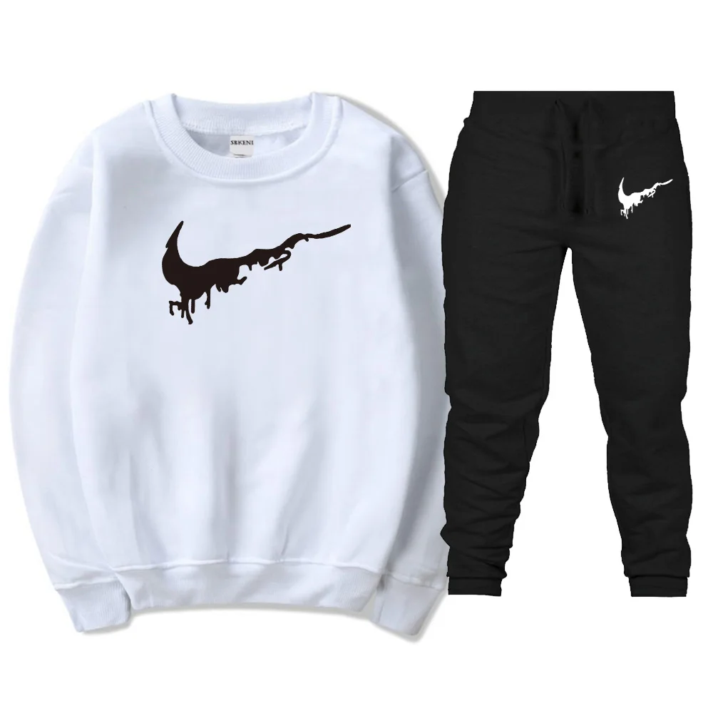 

New Hot Sale Autumn New Hoodies Print Sweatshirts+Sweatpants Suits Men Hoodie Sweatshirt Male/Female Warm Fleece Pullover