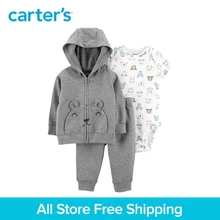 3pcs soft cotton bear print bear pockets jacket set Carter’s baby boy spring autumn clothing 121I886