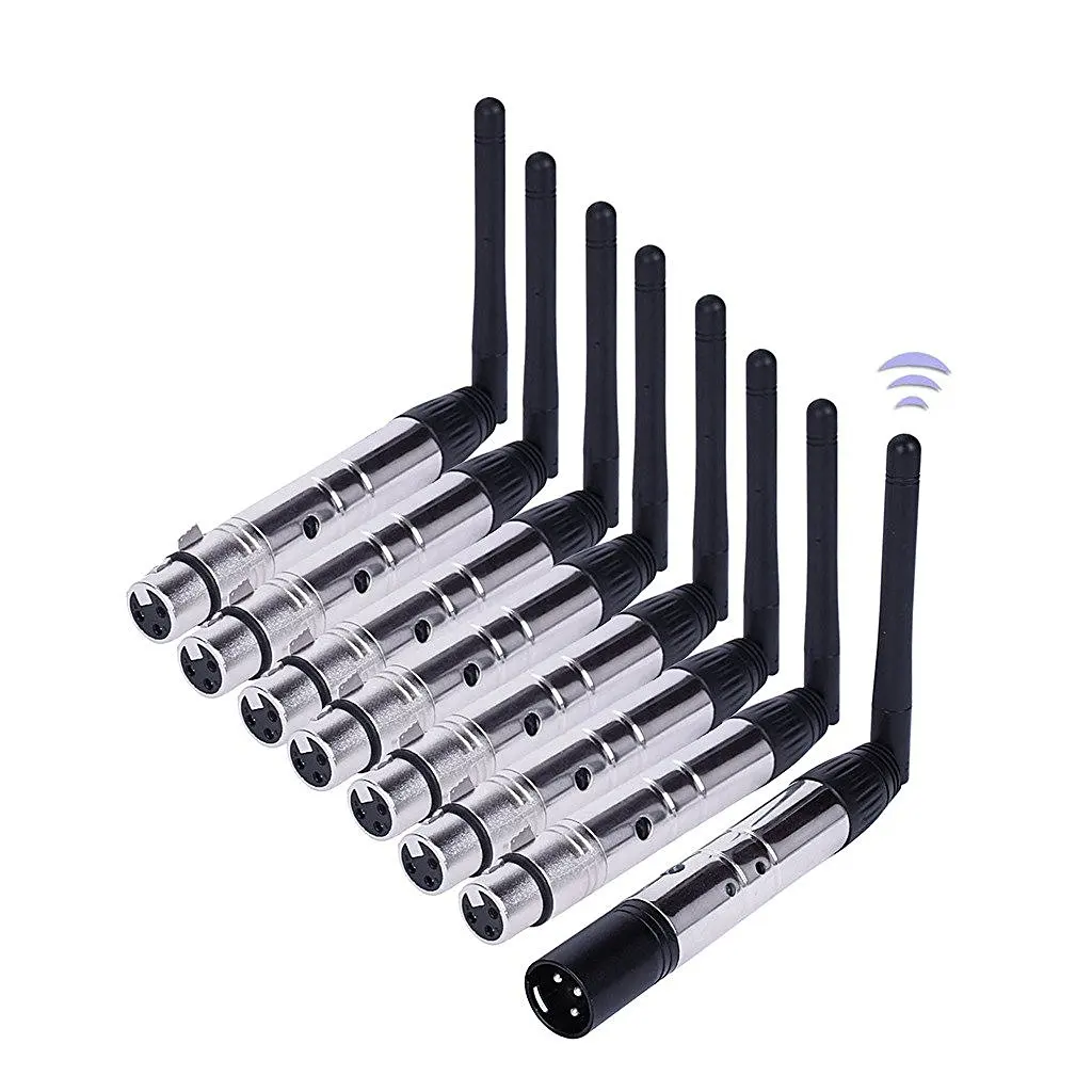 

8pcs DMX512 DMX Dfi DJ 2.4G Wireless 7 Receiver and 1 Transmitter Lighting Controller with Adapters