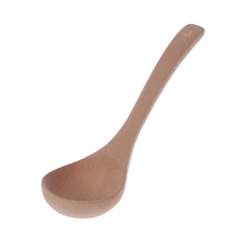 Large Wooden Soup Spoon Long Handled Rice Soup Dessert Ladle Mixing Scoop