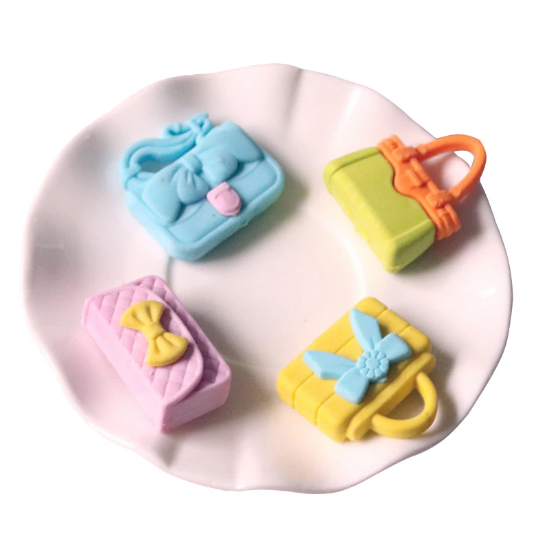 

1pcs/lot Fashion Cute Mini 3D Simulation Women Handbag Eraser Stationery Kids Prize Toys Gift