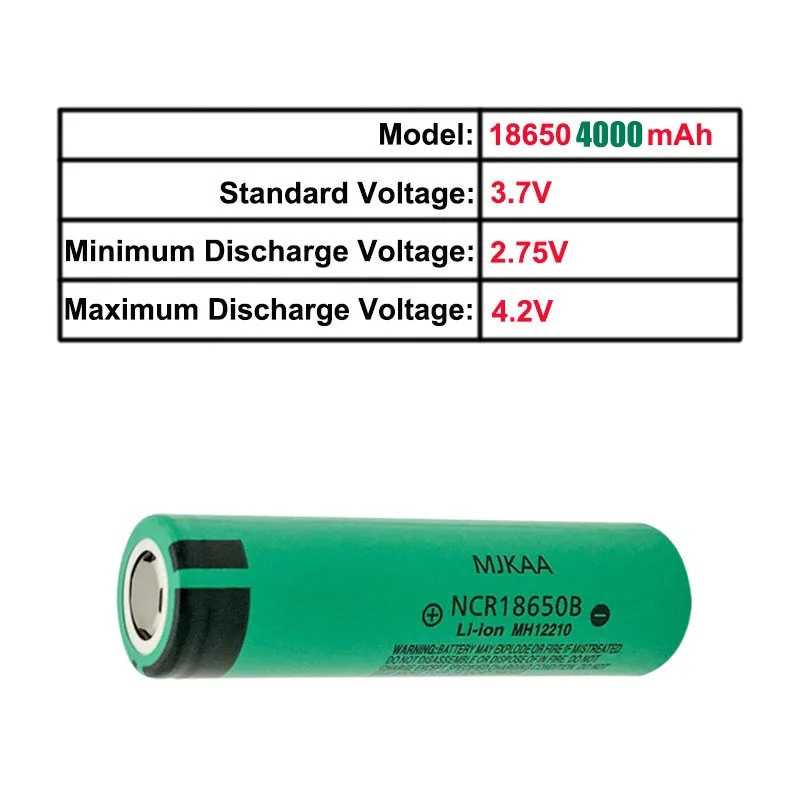 Cncool 4000mAh NCR18650B Высокая емкость 18650 перезаряжаемая батарея 3,7 V литий-ионная батарея для фонарика power bank