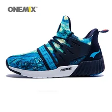 ONEMIX мужские беговые ботинки женские высокие спортивные уличные ботинки темно-синие тренды спортивные кроссовки впечатление Прогулочные кроссовки