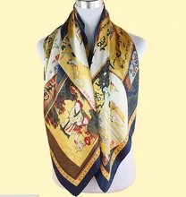 Hot Sale Fashion New size 90*90cm Imitated Silk Square Scarf Colorful Women Brand High Quality Satin Scarves Shawl