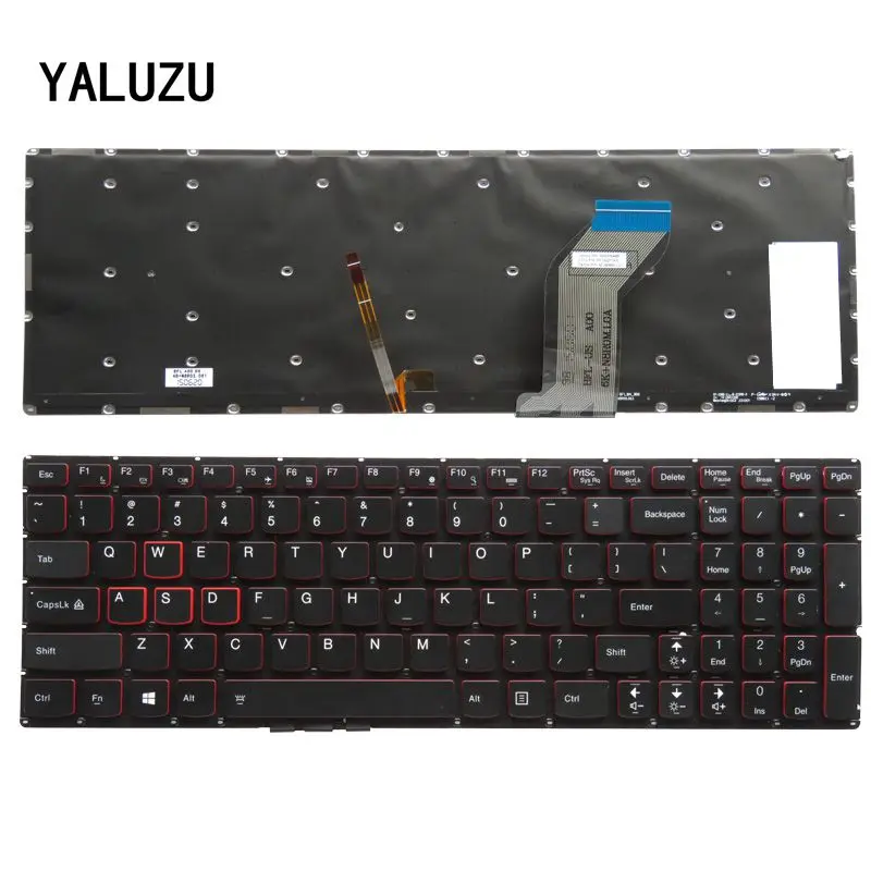 YALUZU английский новая клавиатура для lenovo Y700 Y700-15ISK нам Клавиатура ноутбука Подсветка