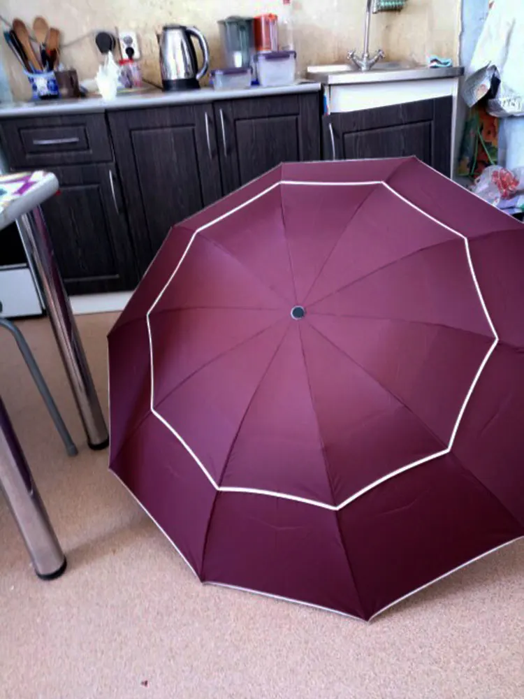 Большой качественный Зонт от дождя для женщин и мужчин, 3 складных двухслойного сильного сопротивления ветра, супер-зонтик, женский зонт для путешествий на открытом воздухе