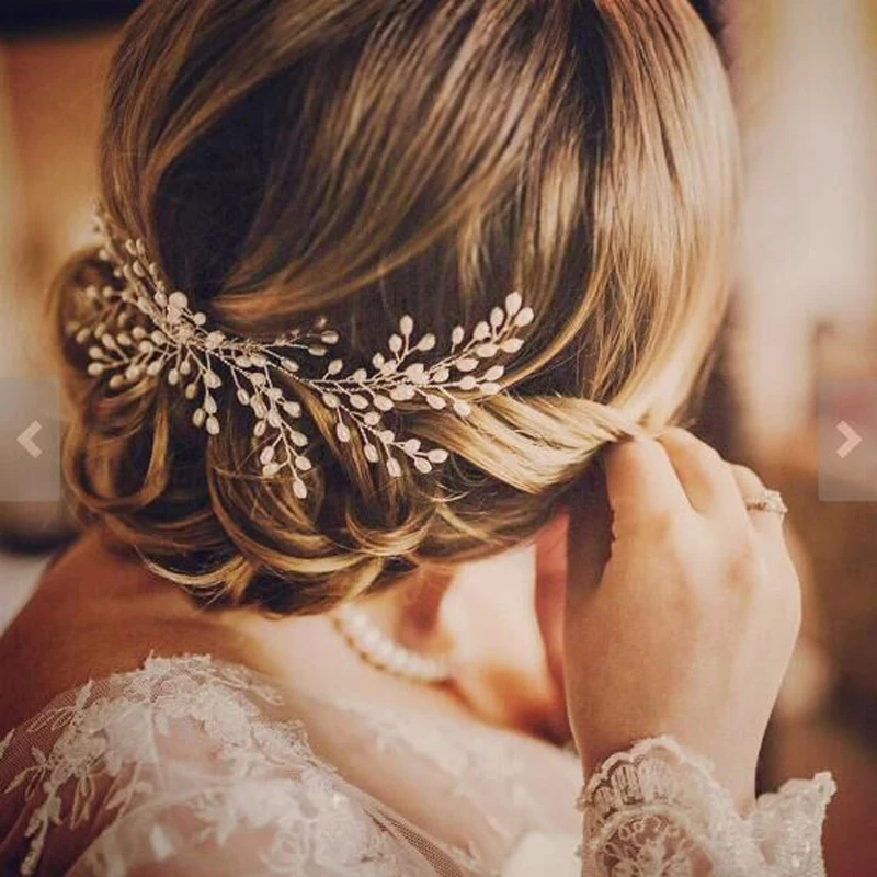 

Handmade Luxury Vintage Bride Hair Accessories Pearl Wedding Hair Jewelry Party Pom Bridal Starry Hair Combs Pearl Tiara