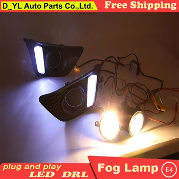 

Car styling For Honda FIT 2014-2015 LED DRL For FIT led fog lamps daytime running lights High brightness guide LED DRL Fog lamp